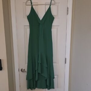 Elegant Green High Low Dress